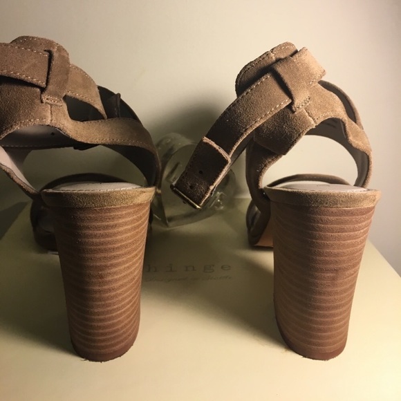 Hinge HG Corrine Brown Suede Sandal Heels US 9.5 - Picture 6 of 6
